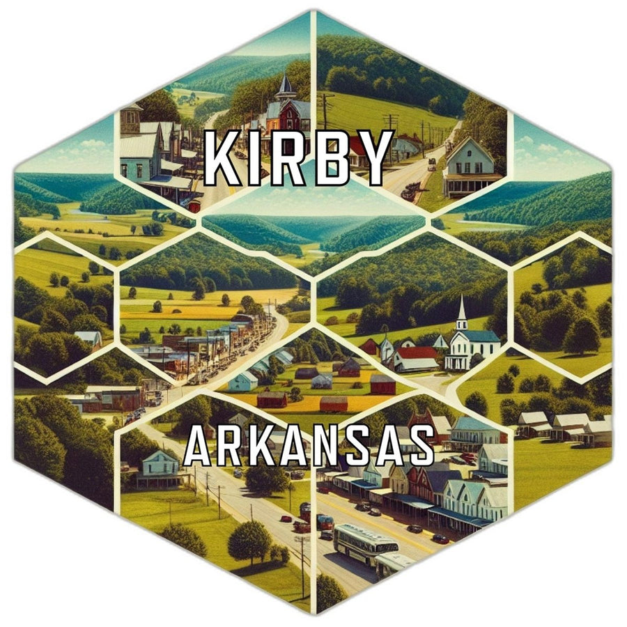 Kirby Arkansas Souvenir Travel Destination Die Cut Hexagon Fridge Magnet Image 1