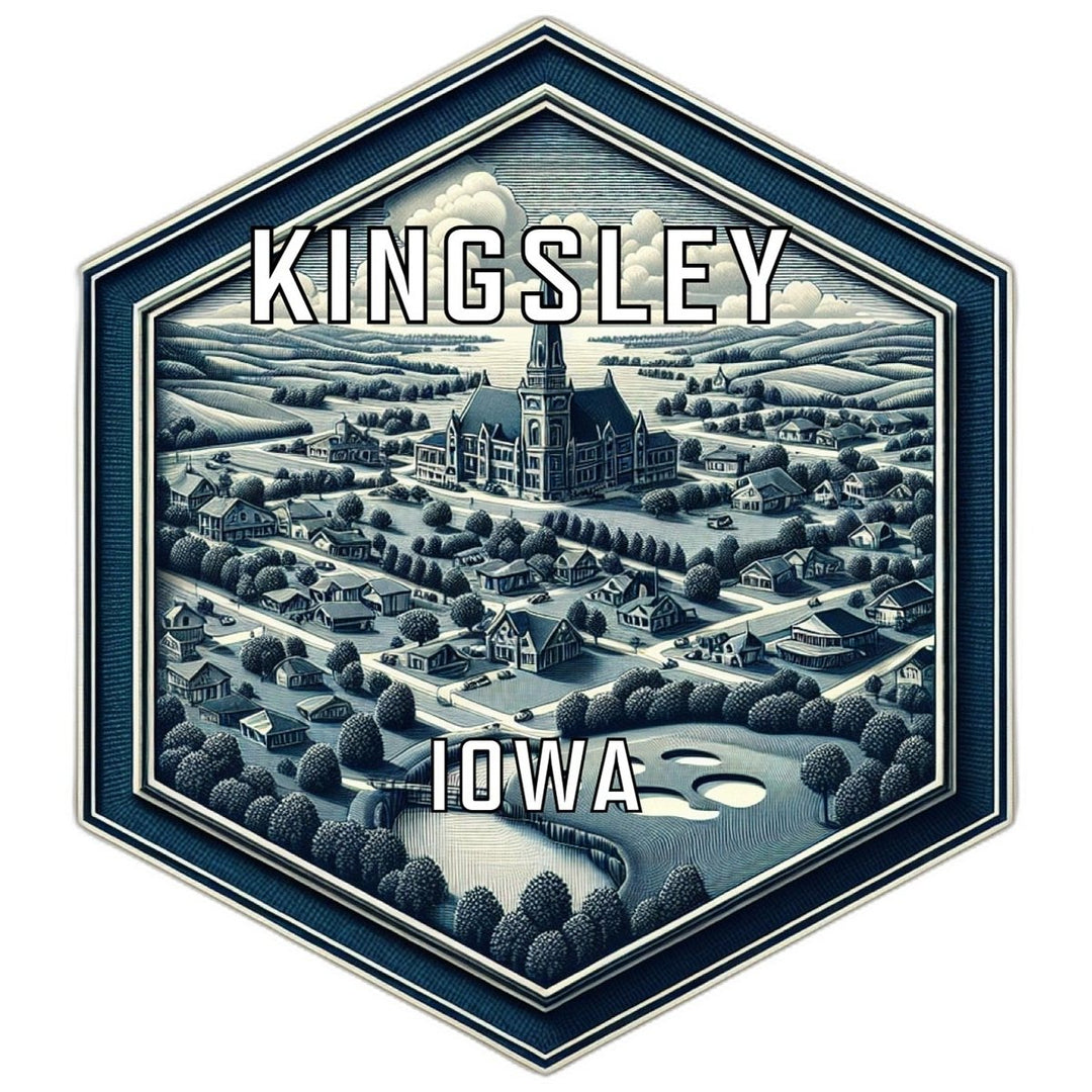 Kingsley Iowa Souvenir Travel Destination Die Cut Hexagon Fridge Magnet Image 1