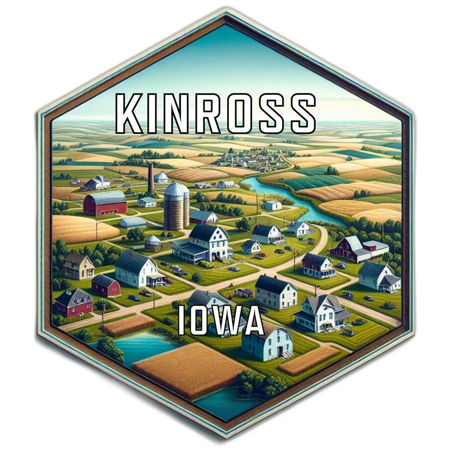 Kinross Iowa Souvenir Travel Destination Die Cut Hexagon Fridge Magnet Image 1