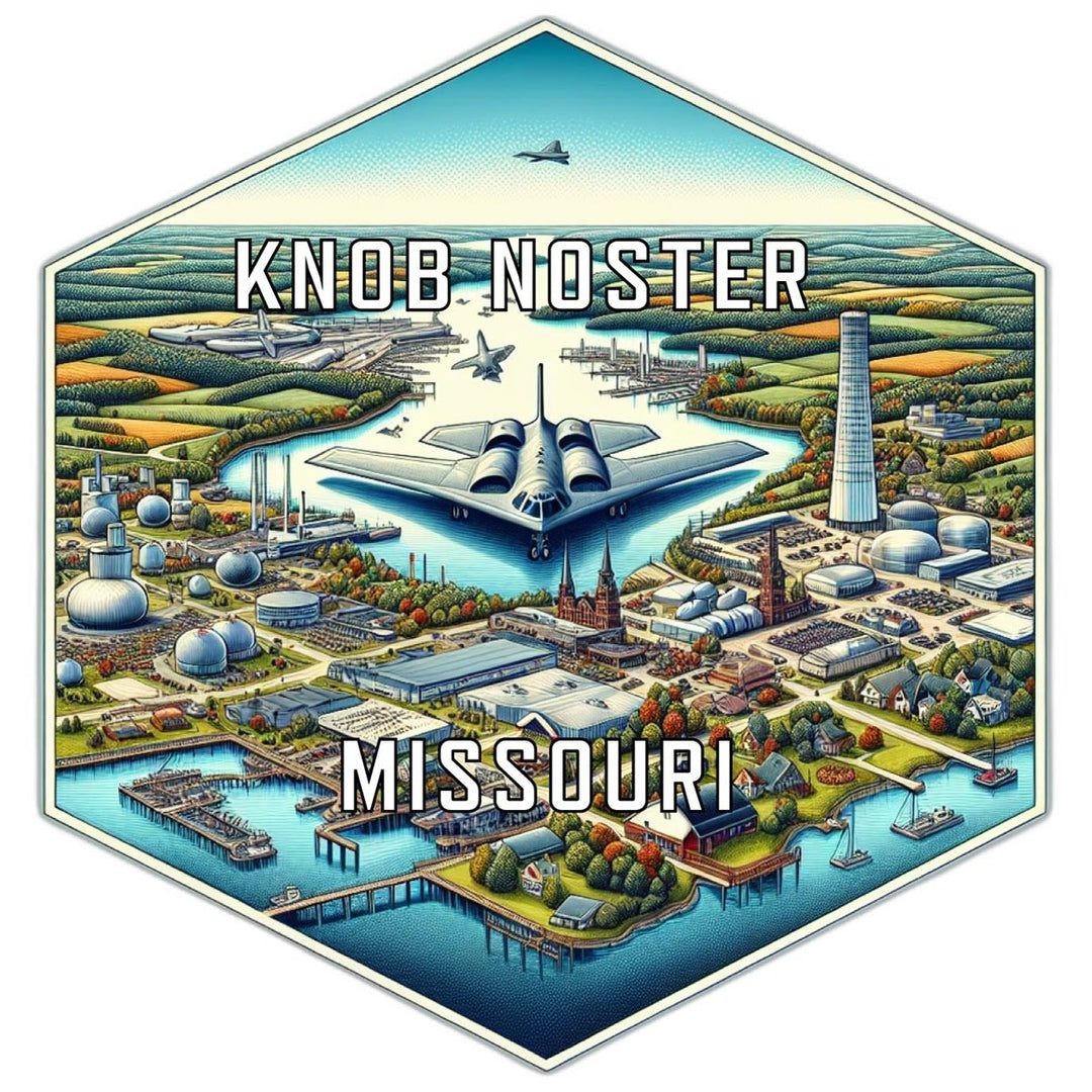 Knob Noster Missouri Souvenir Travel Destination Die Cut Hexagon Fridge Magnet Image 1