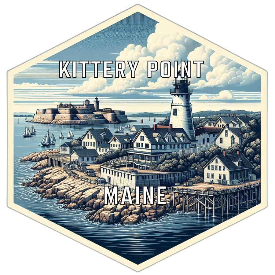 Kittery Point Maine Souvenir Travel Destination Die Cut Hexagon Fridge Magnet Image 1