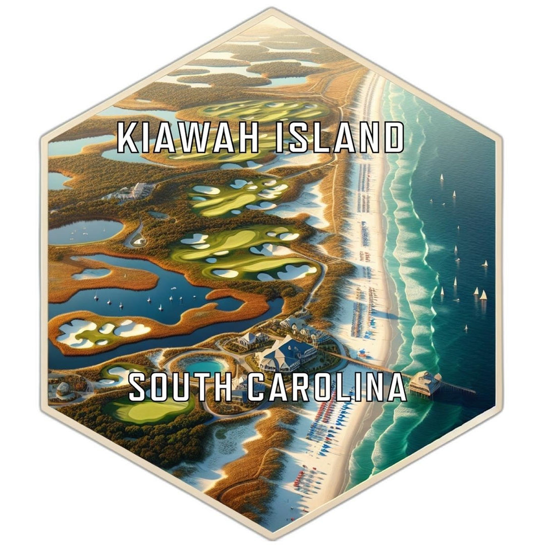 Kiawah Island South Carolina Souvenir Travel Destination Die Cut Hexagon Fridge Magnet Image 1