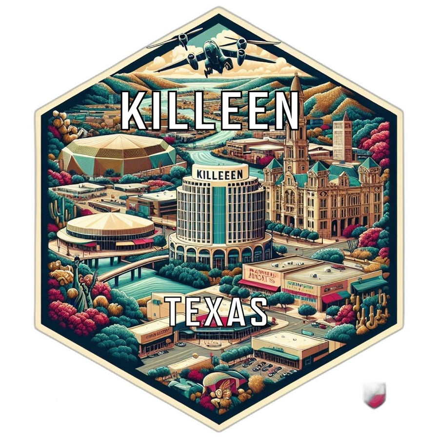 Killeen Texas Souvenir Travel Destination Die Cut Hexagon Fridge Magnet Image 1