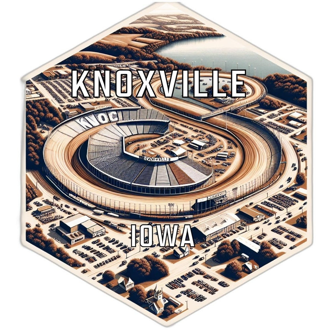 Knoxville Iowa Souvenir Travel Destination Die Cut Hexagon Fridge Magnet Image 1