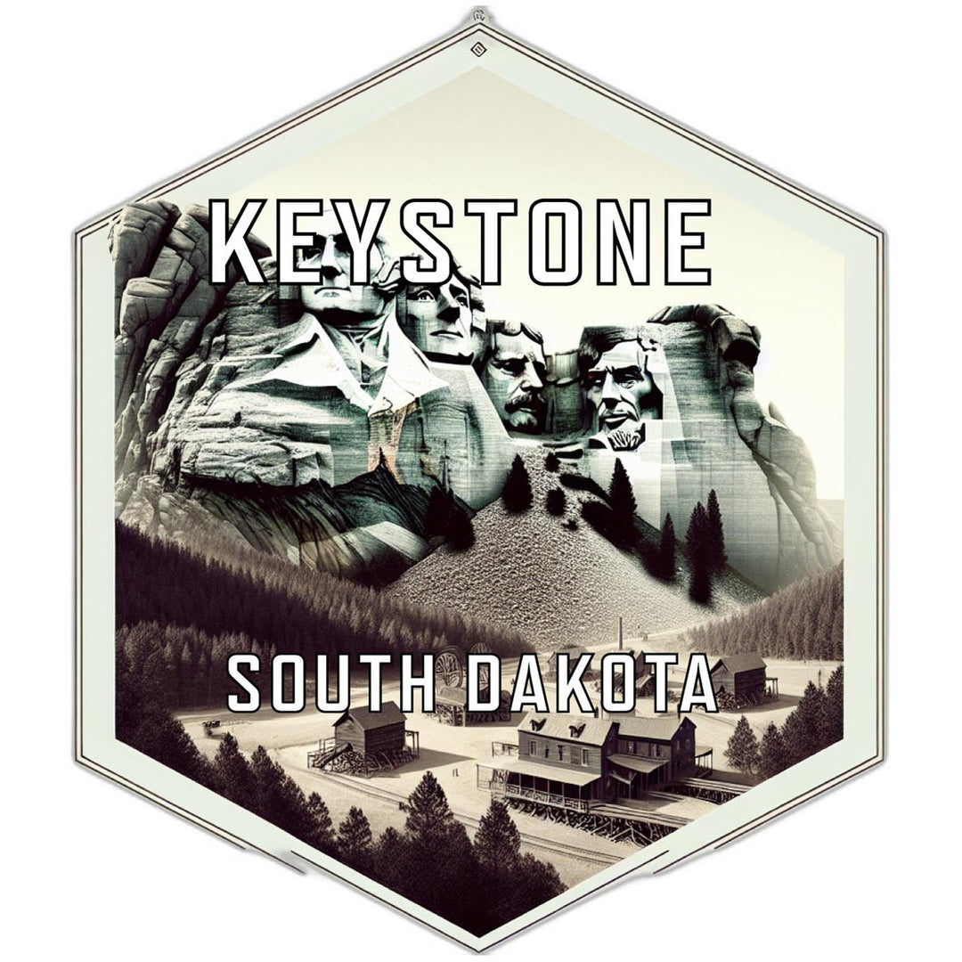 Keystone South Dakota Souvenir Travel Destination Die Cut Hexagon Fridge Magnet Image 1