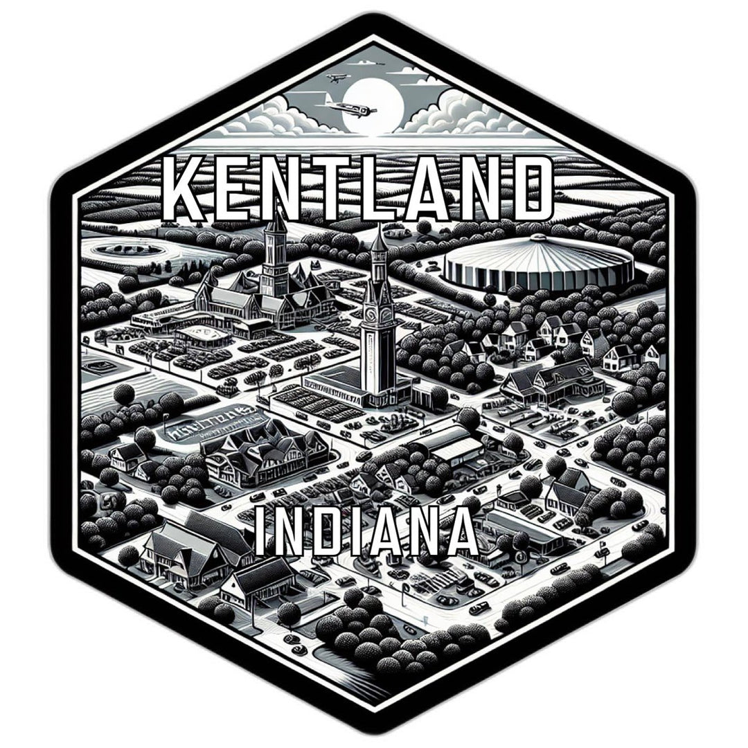 Kentland Indiana Souvenir Travel Destination Die Cut Hexagon Fridge Magnet Image 1