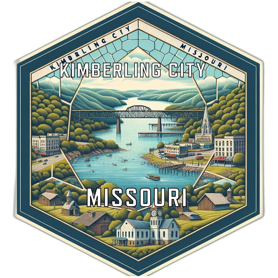 Kimberling City Missouri Souvenir Travel Destination Die Cut Hexagon Fridge Magnet Image 1