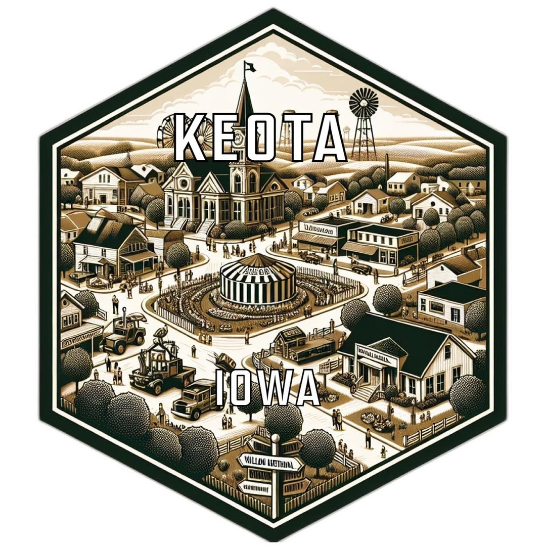 Keota Iowa Souvenir Travel Destination Die Cut Hexagon Fridge Magnet Image 1