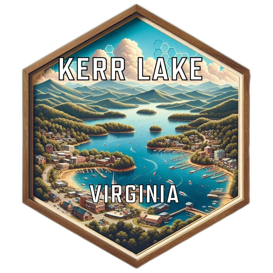 Kerr Lake Virginia Souvenir Travel Destination Die Cut Hexagon Fridge Magnet Image 1