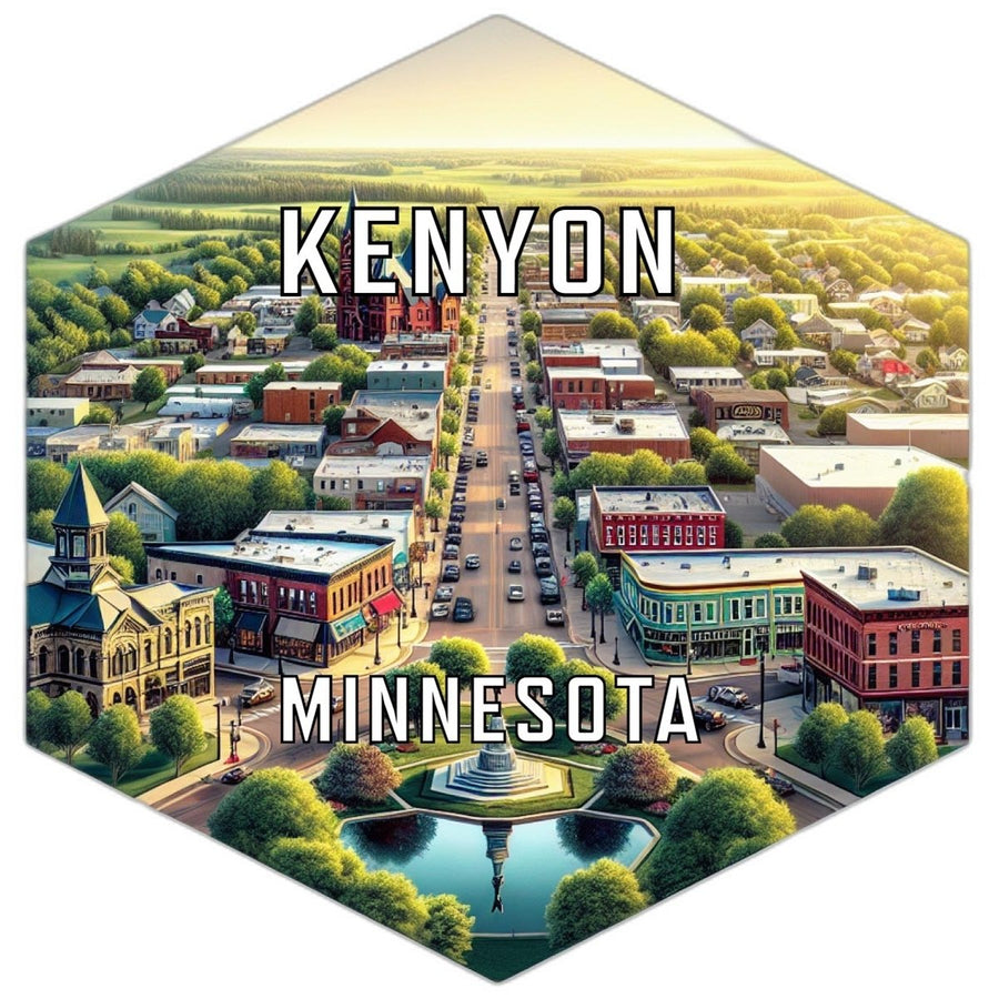 Kenyon Minnesota Souvenir Travel Destination Die Cut Hexagon Fridge Magnet Image 1