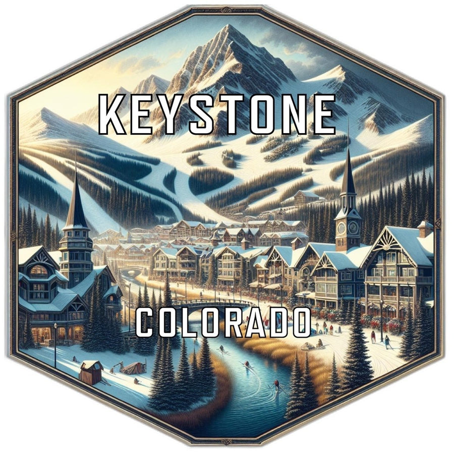 Keystone Colorado Souvenir Travel Destination Die Cut Hexagon Fridge Magnet Image 1