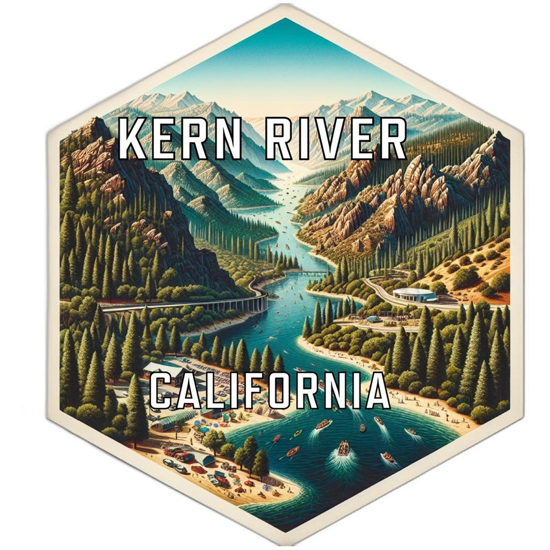 Kern River California Souvenir Travel Destination Die Cut Hexagon Fridge Magnet Image 1