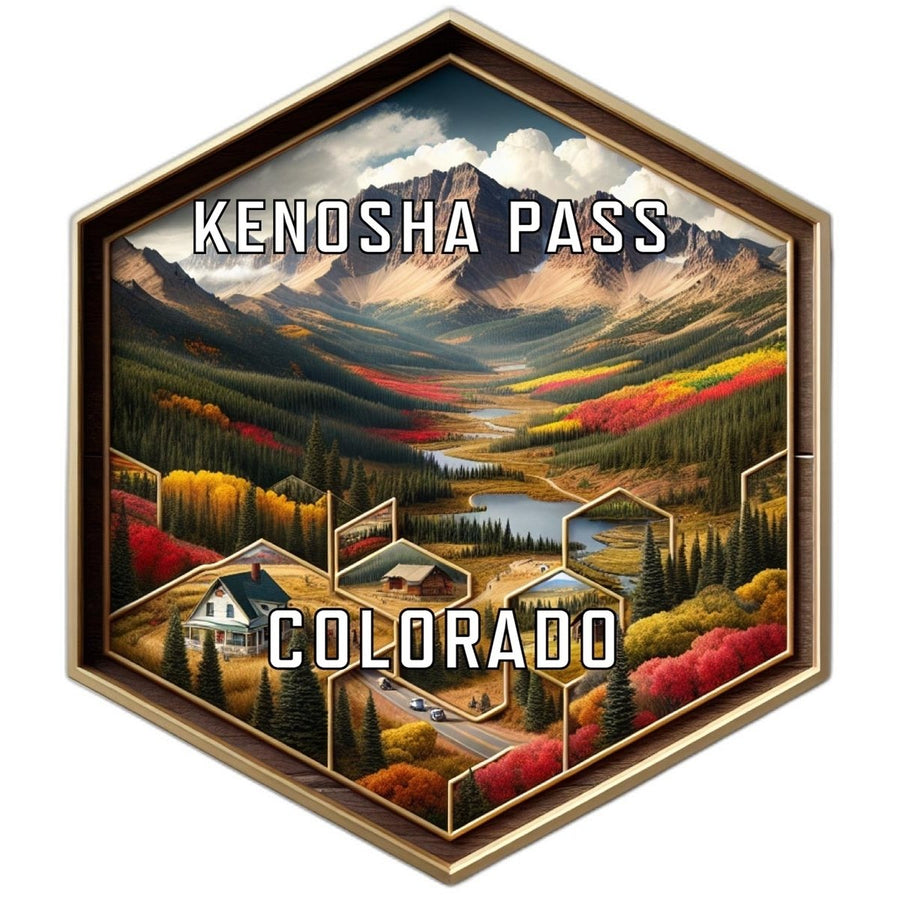 Kenosha Pass Colorado Souvenir Travel Destination Die Cut Hexagon Fridge Magnet Image 1