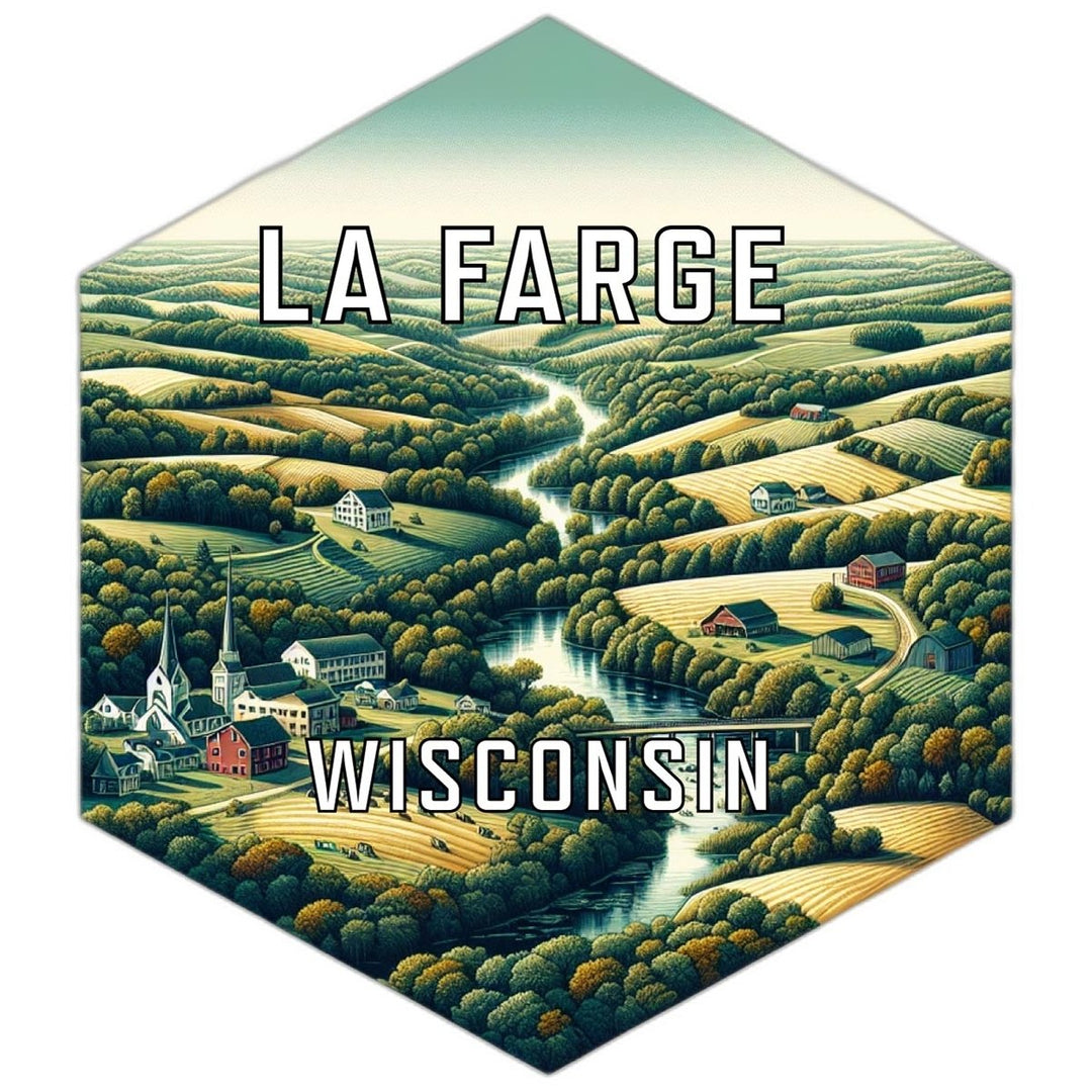 La Farge Wisconsin Souvenir Travel Destination Die Cut Hexagon Fridge Magnet Image 1