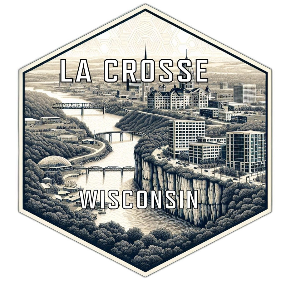 La Crosse Wisconsin Souvenir Travel Destination Die Cut Hexagon Fridge Magnet Image 1