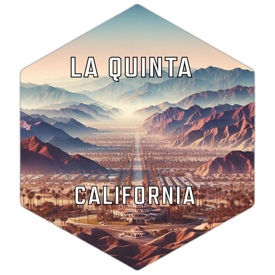 La Quinta California Souvenir Travel Destination Die Cut Hexagon Fridge Magnet Image 1