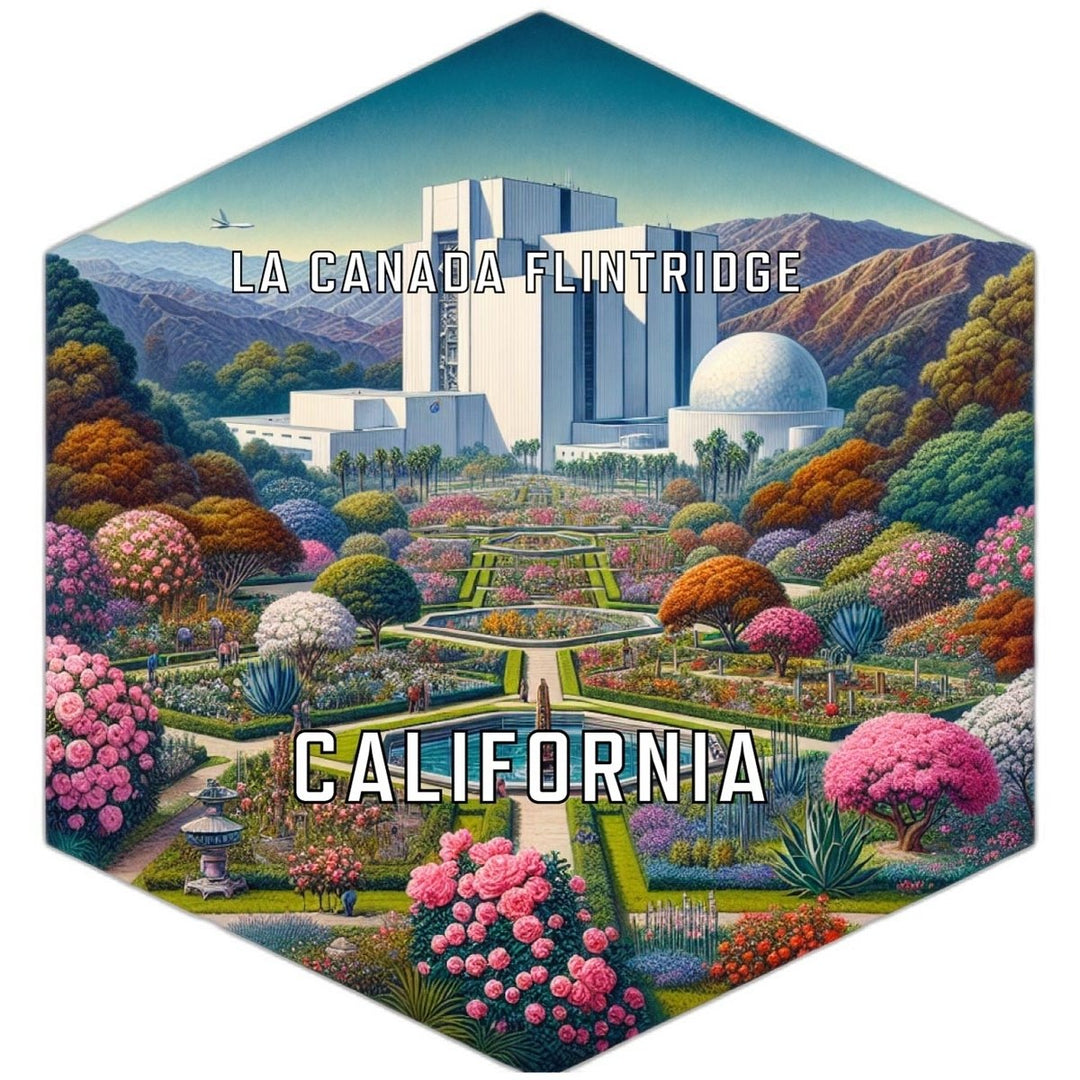 La Canada Flintridge California Souvenir Travel Destination Die Cut Hexagon Fridge Magnet Image 1