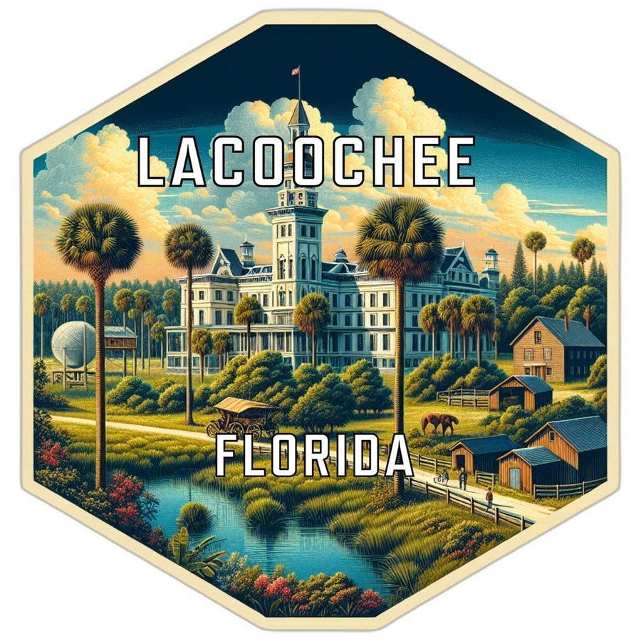 Lacoochee Florida Souvenir Travel Destination Die Cut Hexagon Fridge Magnet Image 1