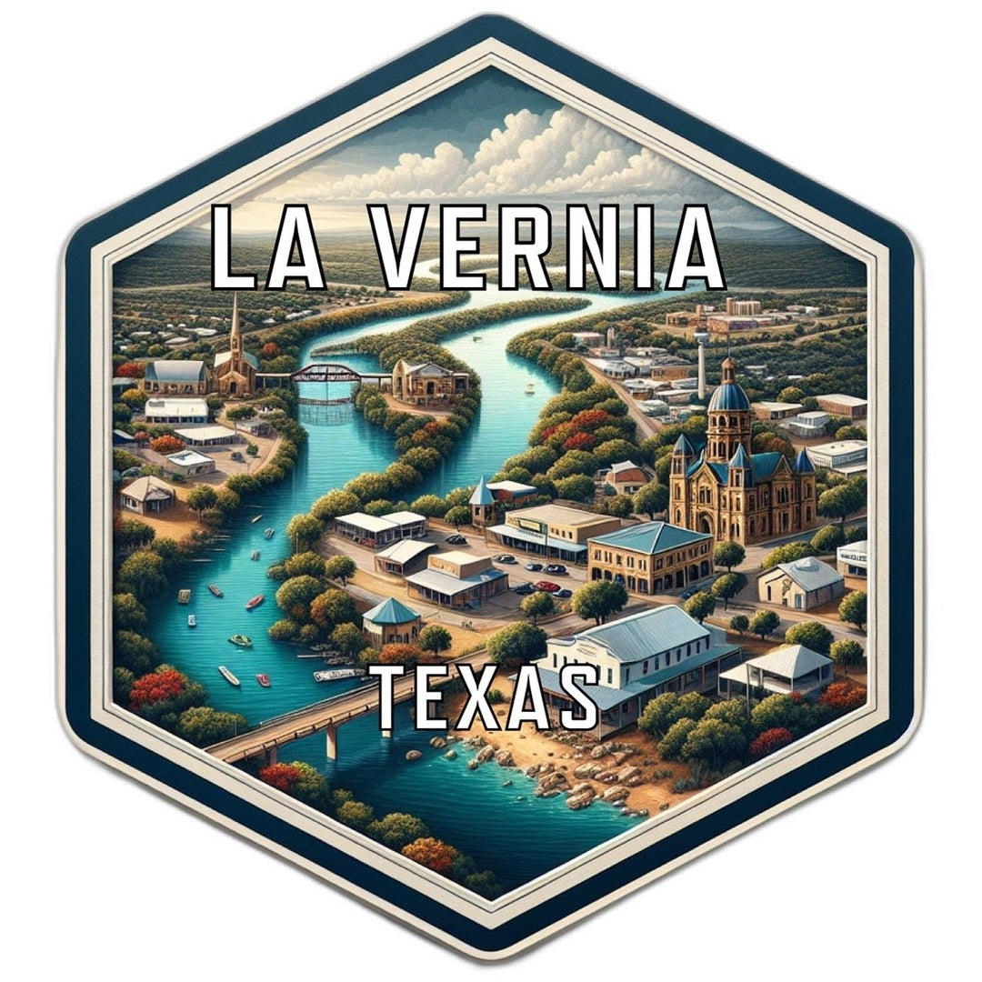 La Vernia Texas Souvenir Travel Destination Die Cut Hexagon Fridge Magnet Image 1