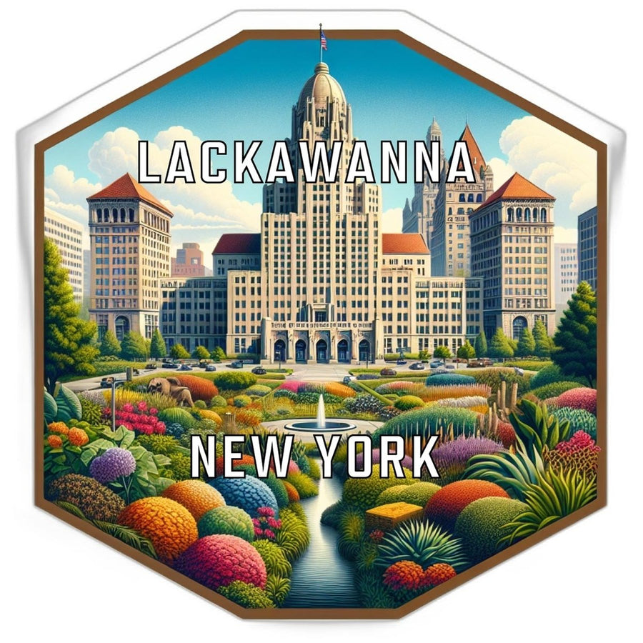 Lackawanna York Souvenir Travel Destination Die Cut Hexagon Fridge Magnet Image 1