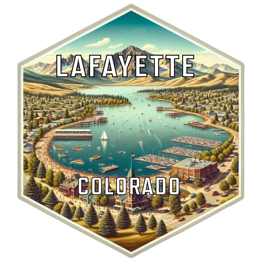 Lafayette Colorado Souvenir Travel Destination Die Cut Hexagon Fridge Magnet Image 1