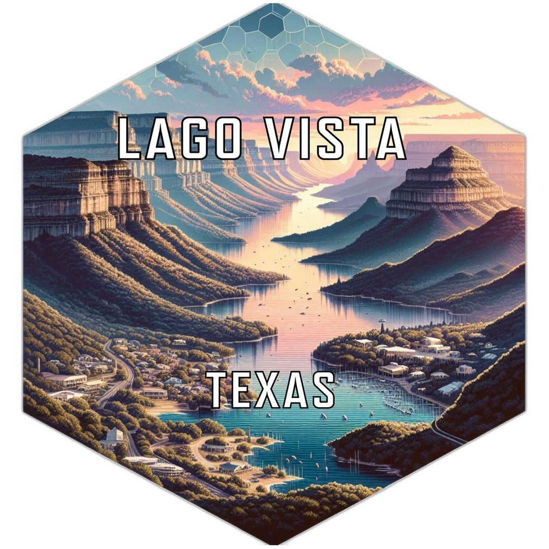 Lago Vista Texas Souvenir Travel Destination Die Cut Hexagon Fridge Magnet Image 1