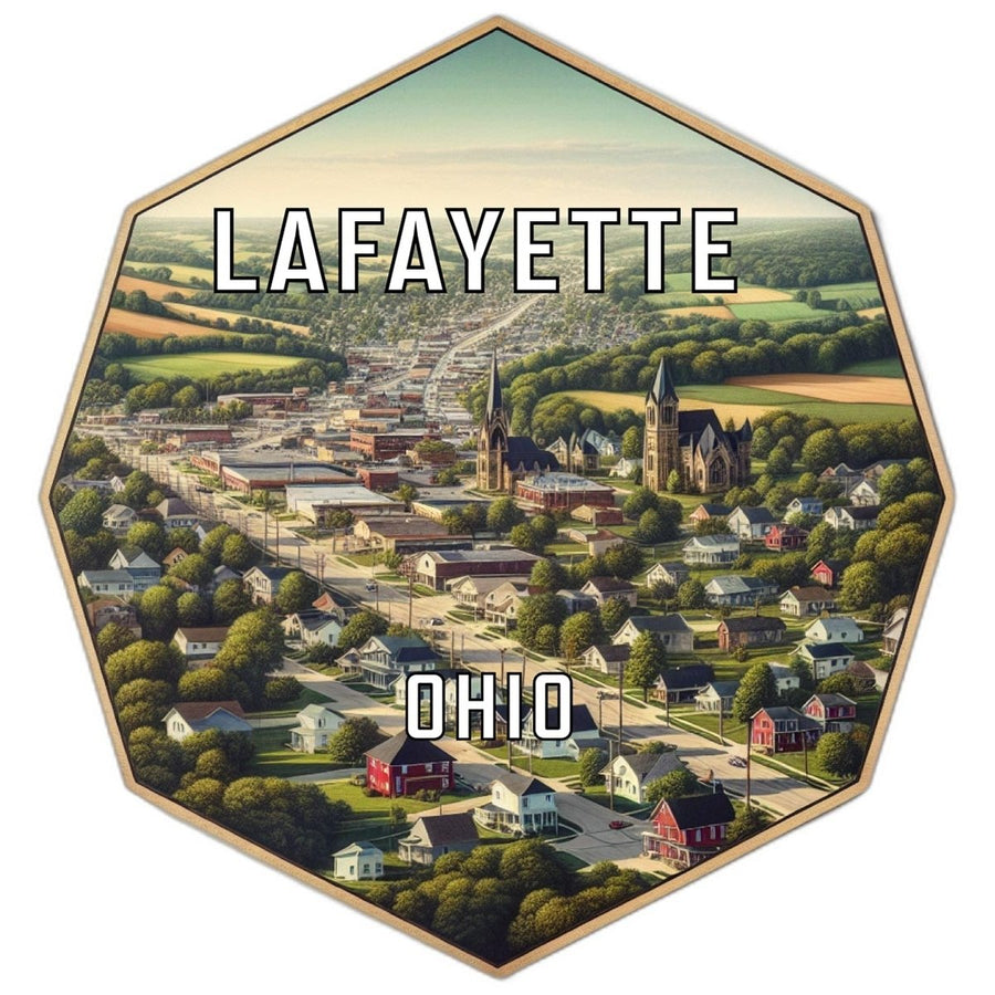 Lafayette Ohio Souvenir Travel Destination Die Cut Hexagon Fridge Magnet Image 1