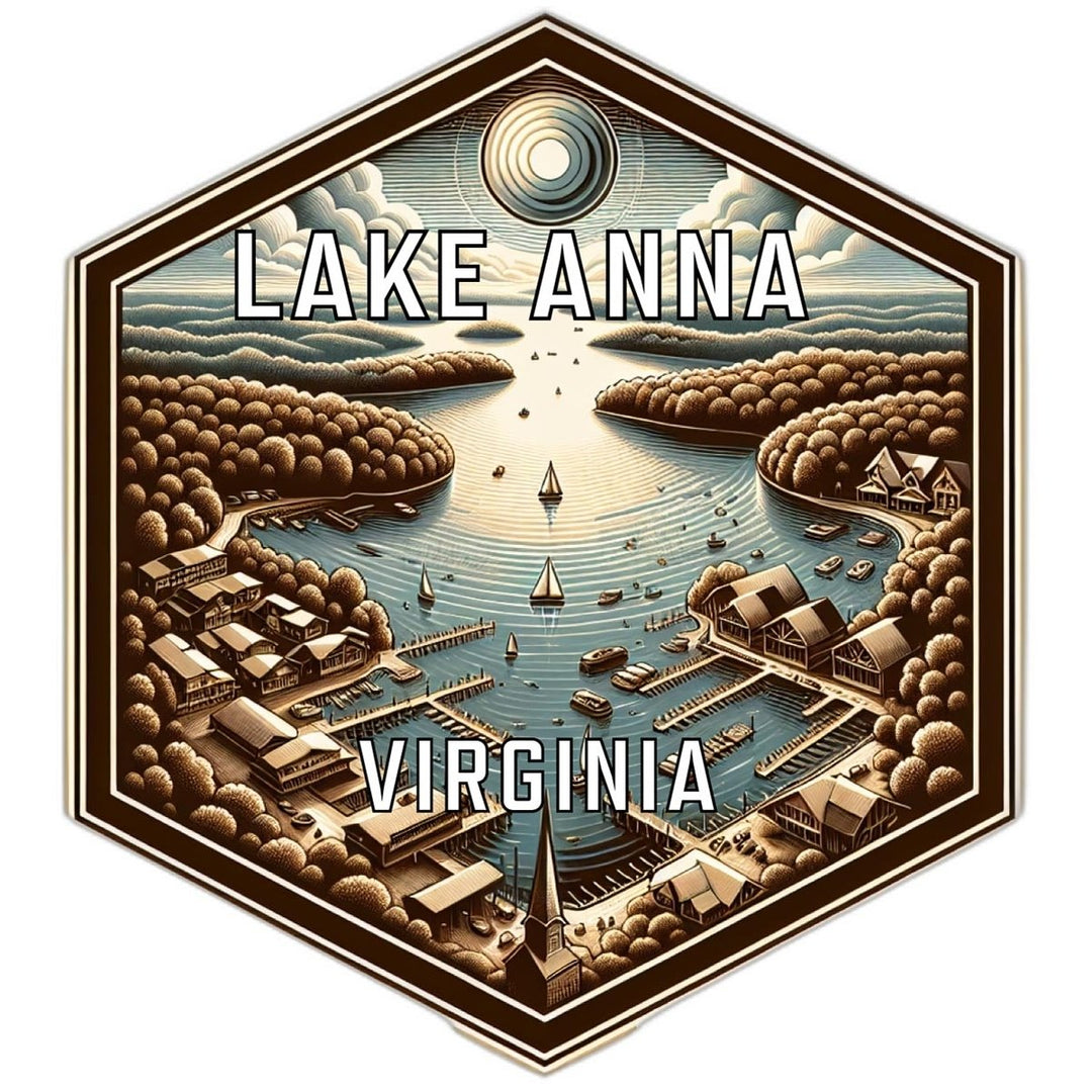 Lake Anna Virginia Souvenir Travel Destination Die Cut Hexagon Fridge Magnet Image 1