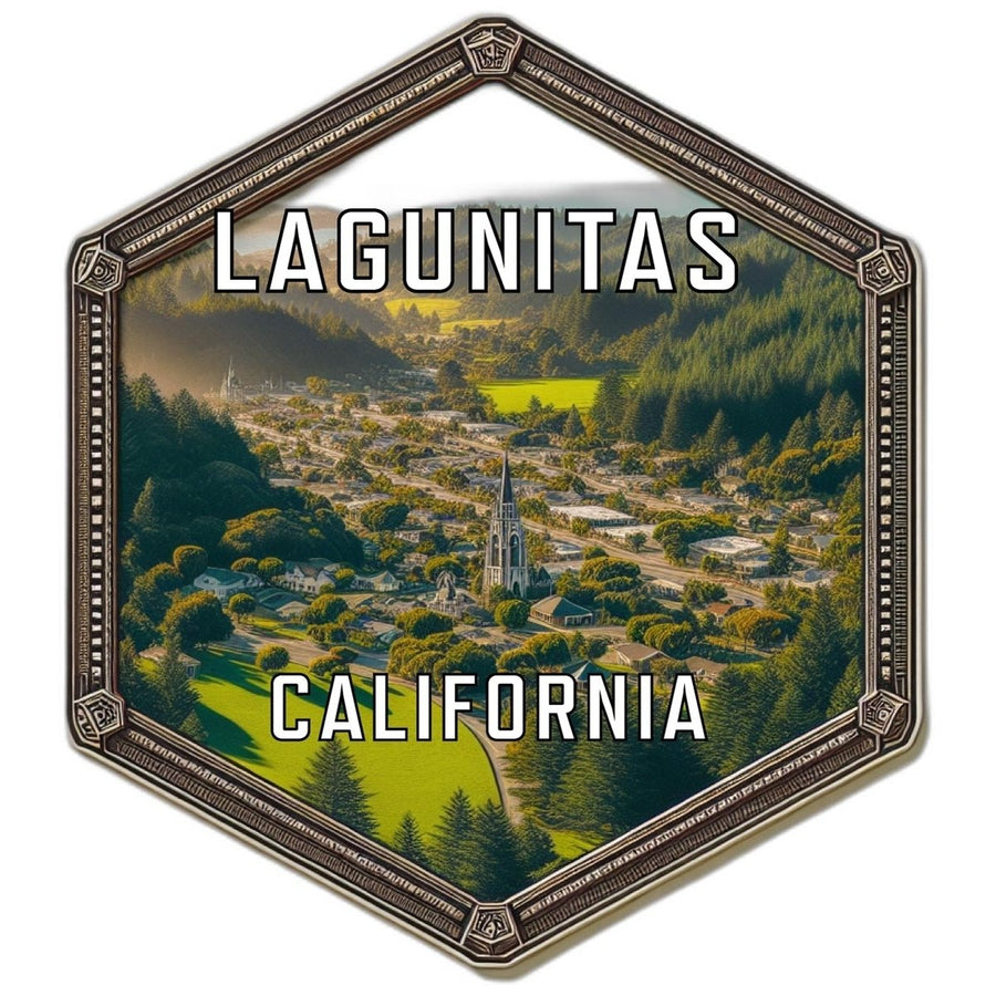 Lagunitas California Souvenir Travel Destination Die Cut Hexagon Fridge Magnet Image 1