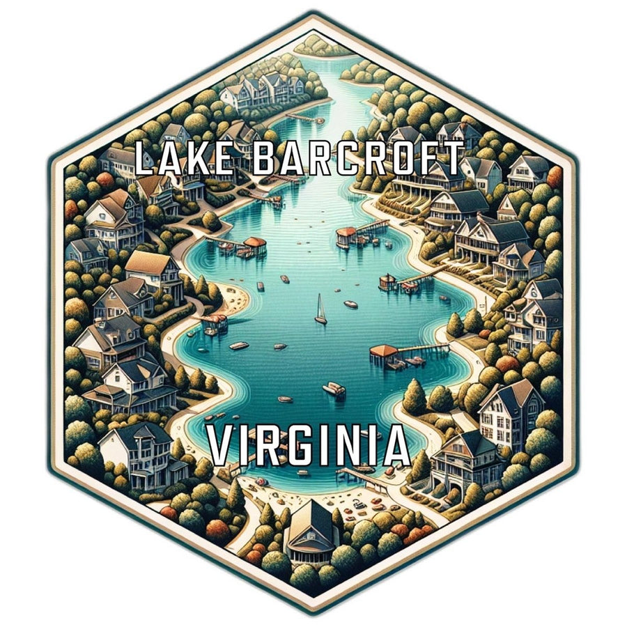 Lake Barcroft Virginia Souvenir Travel Destination Die Cut Hexagon Fridge Magnet Image 1