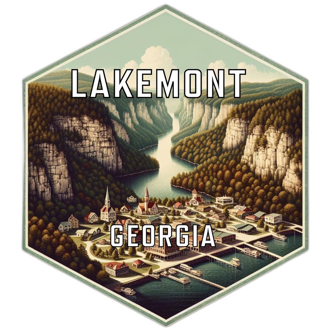 Lakemont Georgia Souvenir Travel Destination Die Cut Hexagon Fridge Magnet Image 1