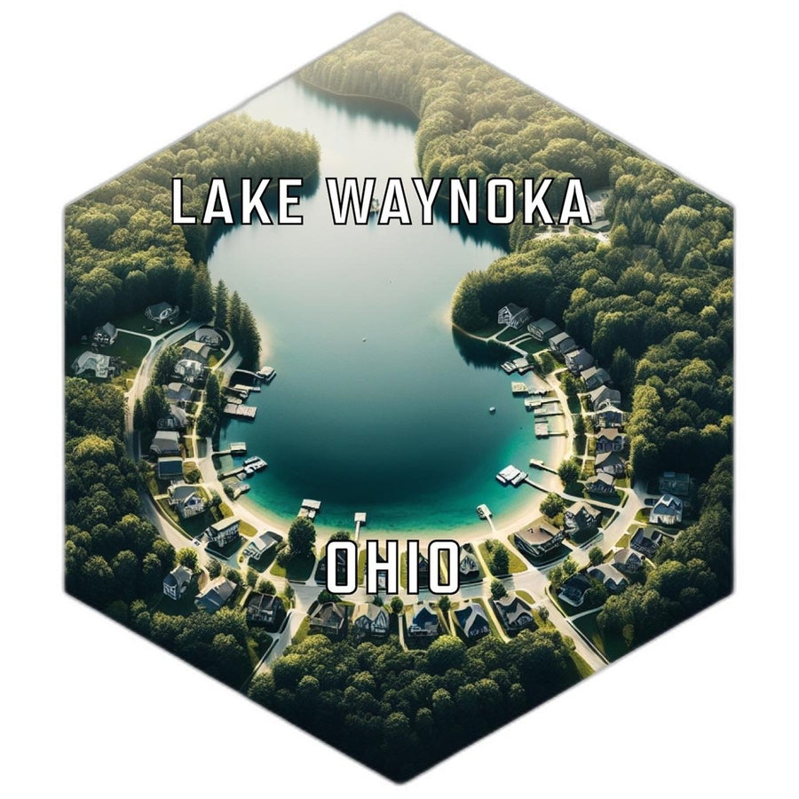 Lake Waynoka Ohio Souvenir Travel Destination Die Cut Hexagon Fridge Magnet Image 1