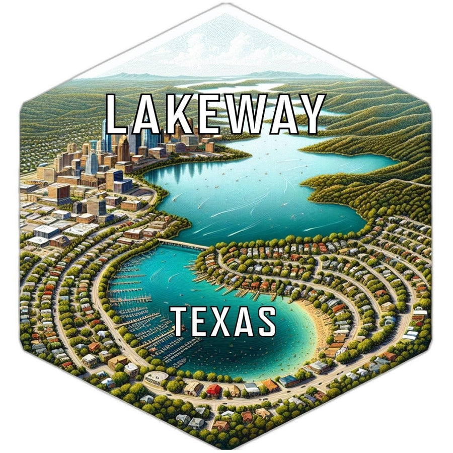 Lakeway Texas Souvenir Travel Destination Die Cut Hexagon Fridge Magnet Image 1