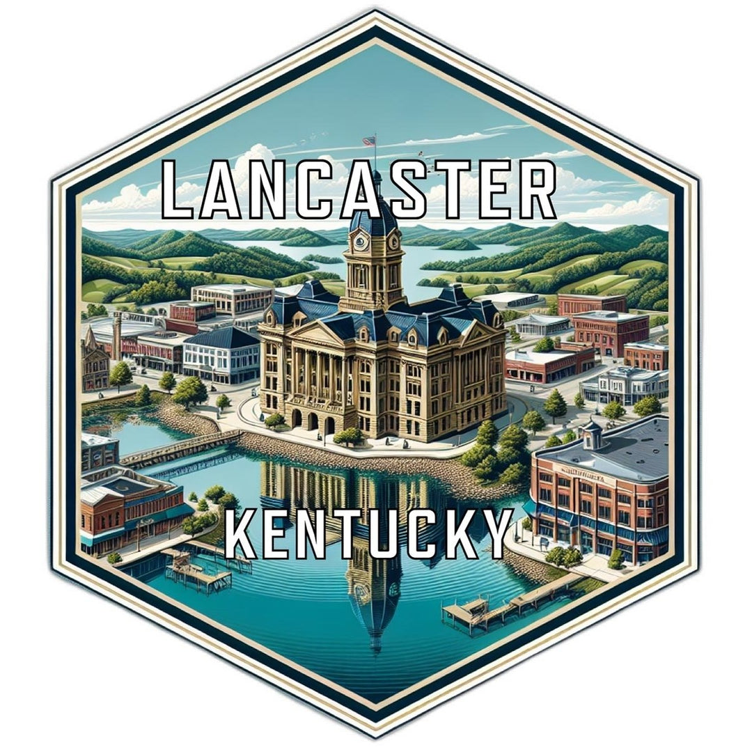 Lancaster Kentucky Souvenir Travel Destination Die Cut Hexagon Fridge Magnet Image 1