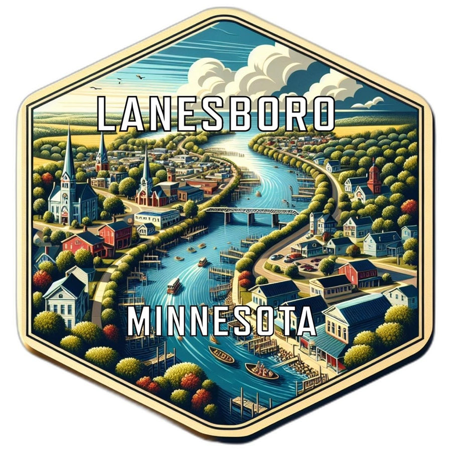 Lanesboro Minnesota Souvenir Travel Destination Die Cut Hexagon Fridge Magnet Image 1