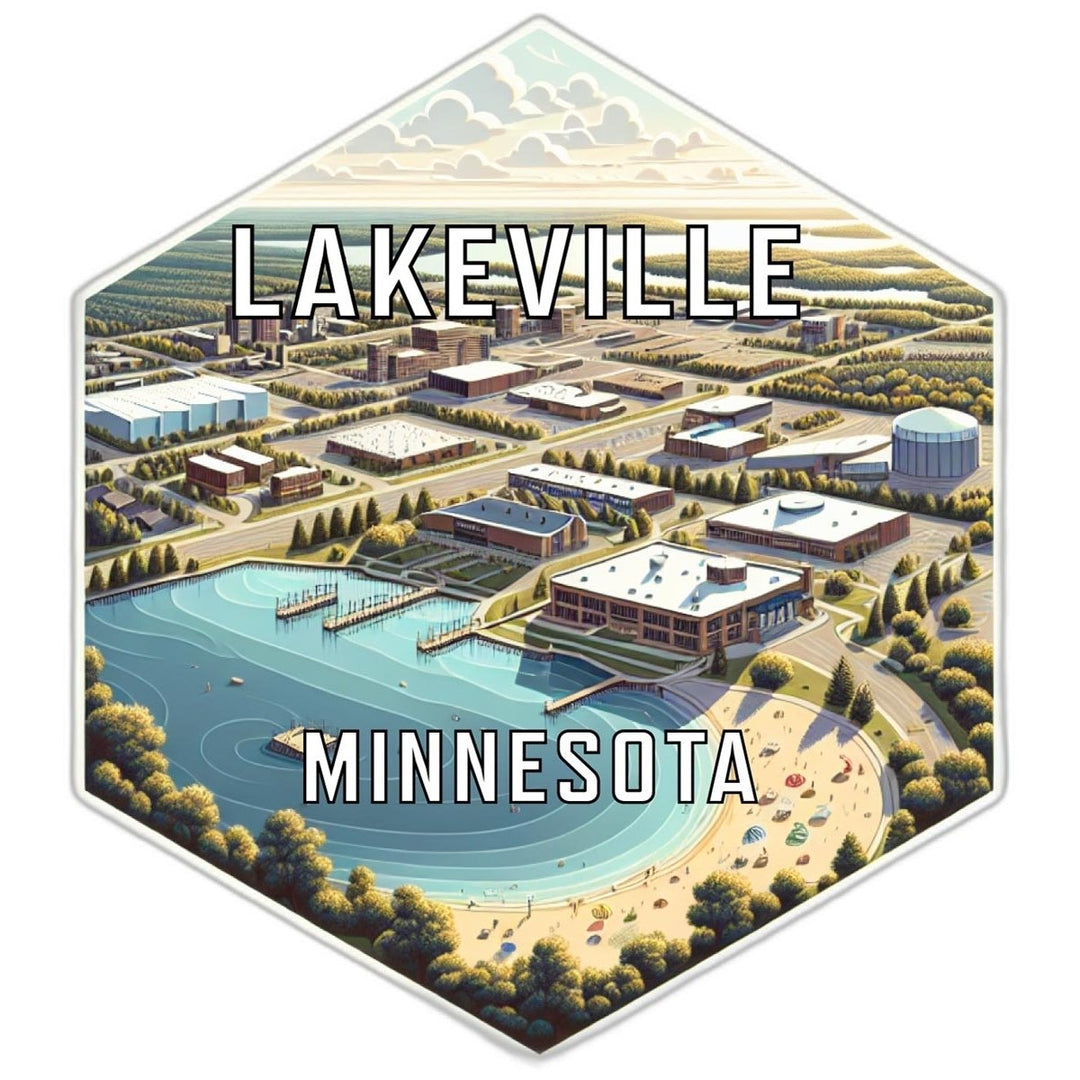 Lakeville Minnesota Souvenir Travel Destination Die Cut Hexagon Fridge Magnet Image 1