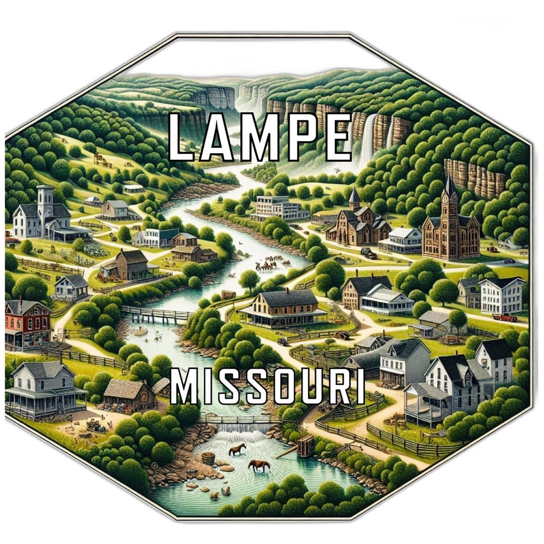 Lampe Missouri Souvenir Travel Destination Die Cut Hexagon Fridge Magnet Image 1