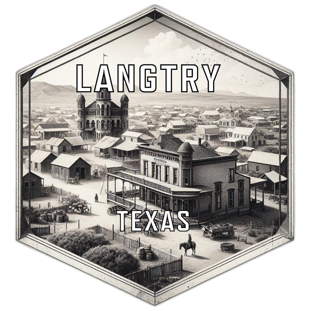 Langtry Texas Souvenir Travel Destination Die Cut Hexagon Fridge Magnet Image 1