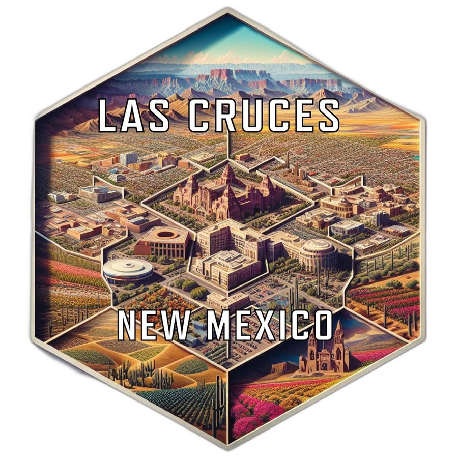 Las Cruces Mexico Souvenir Travel Destination Die Cut Hexagon Fridge Magnet Image 1