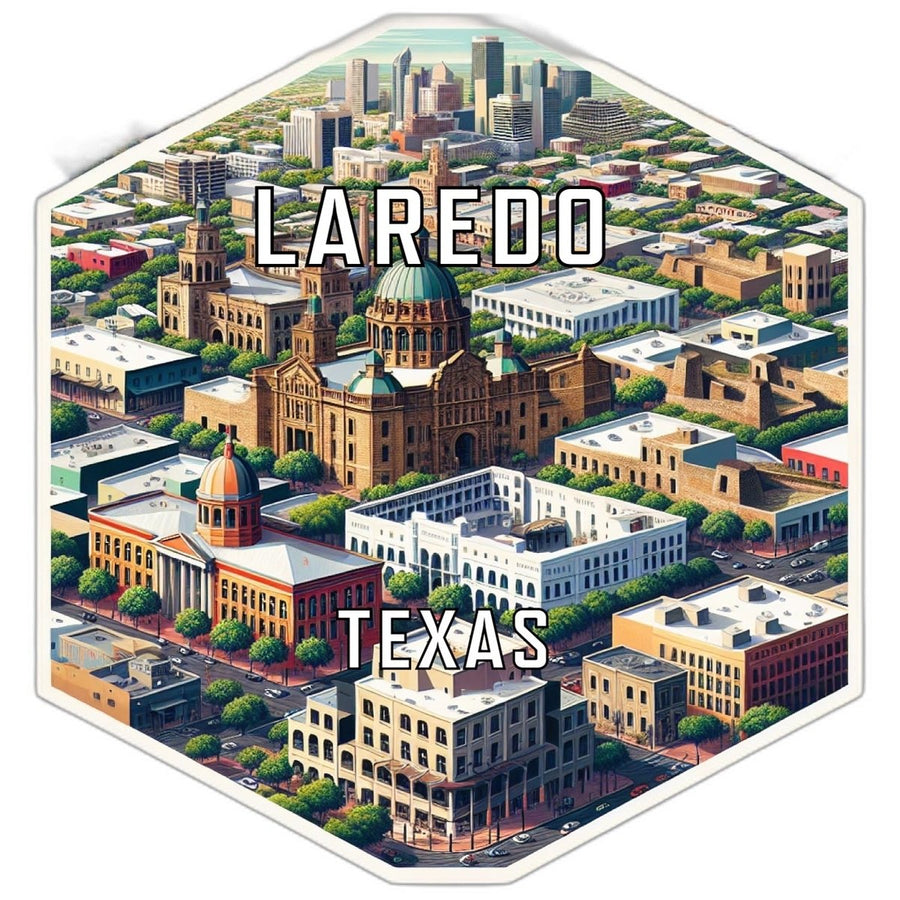 Laredo Texas Souvenir Travel Destination Die Cut Hexagon Fridge Magnet Image 1