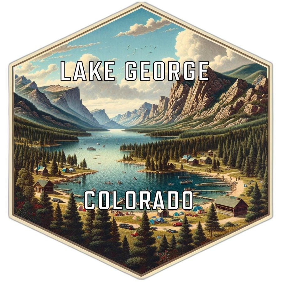 Lake George Colorado Souvenir Travel Destination Die Cut Hexagon Fridge Magnet Image 1