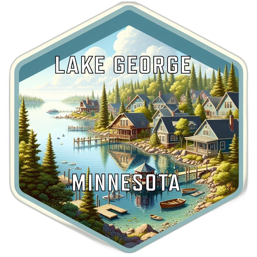 Lake George Minnesota Souvenir Travel Destination Die Cut Hexagon Fridge Magnet Image 1