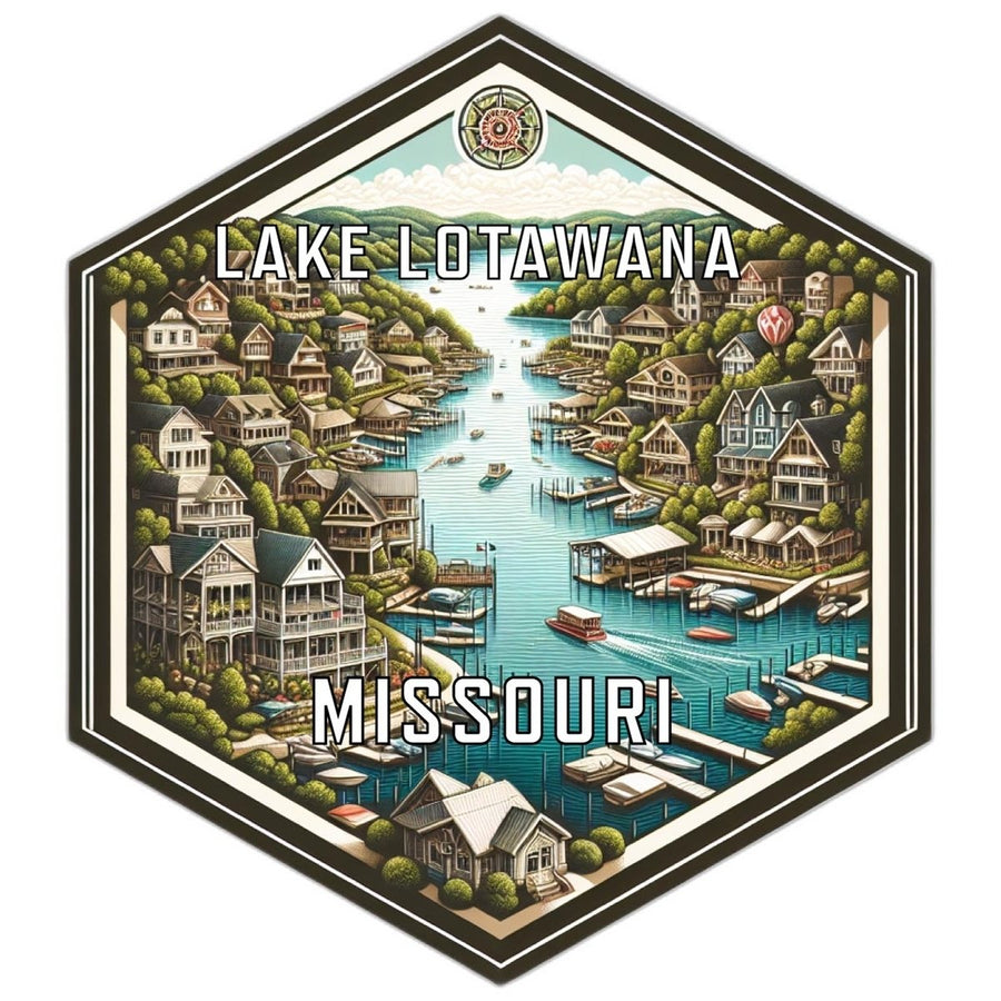 Lake Lotawana Missouri Souvenir Travel Destination Die Cut Hexagon Fridge Magnet Image 1