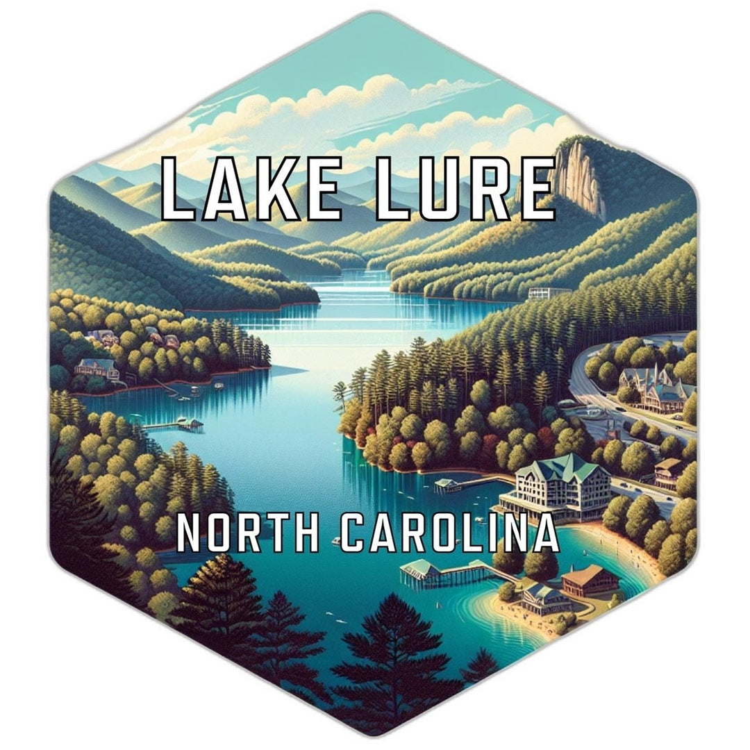 Lake Lure North Carolina Souvenir Travel Destination Die Cut Hexagon Fridge Magnet Image 1