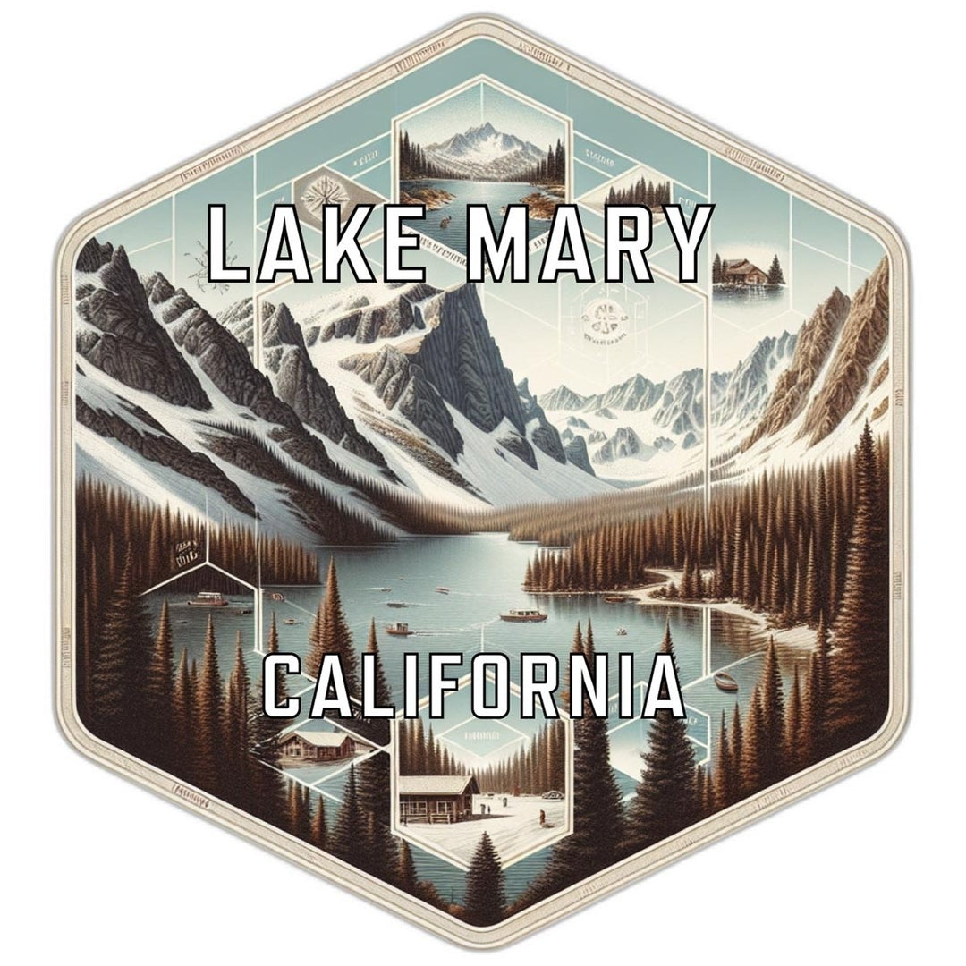 Lake Mary California Souvenir Travel Destination Die Cut Hexagon Fridge Magnet Image 1