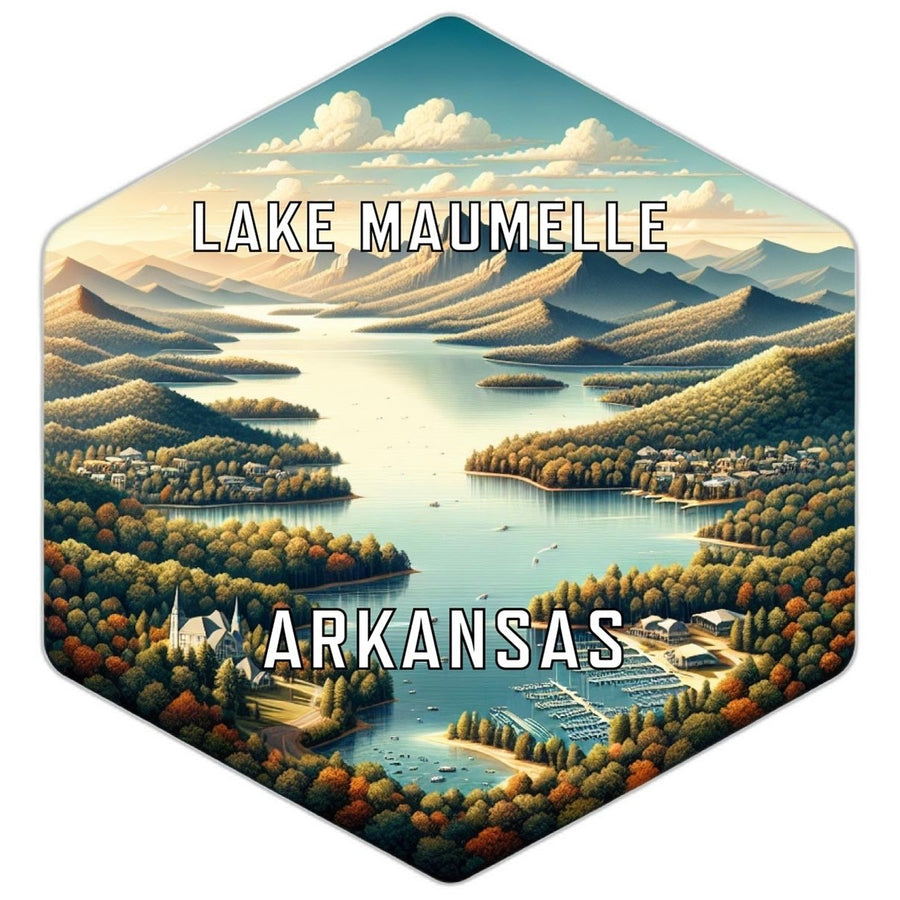 Lake Maumelle Arkansas Souvenir Travel Destination Die Cut Hexagon Fridge Magnet Image 1