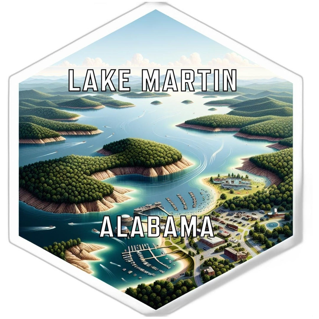 Lake Martin Alabama Souvenir Travel Destination Die Cut Hexagon Fridge Magnet Image 1