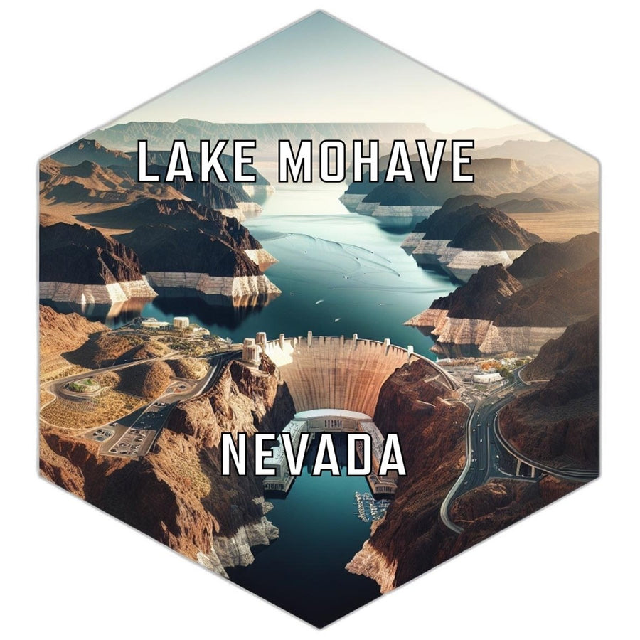 Lake Mohave Nevada Souvenir Travel Destination Die Cut Hexagon Fridge Magnet Image 1