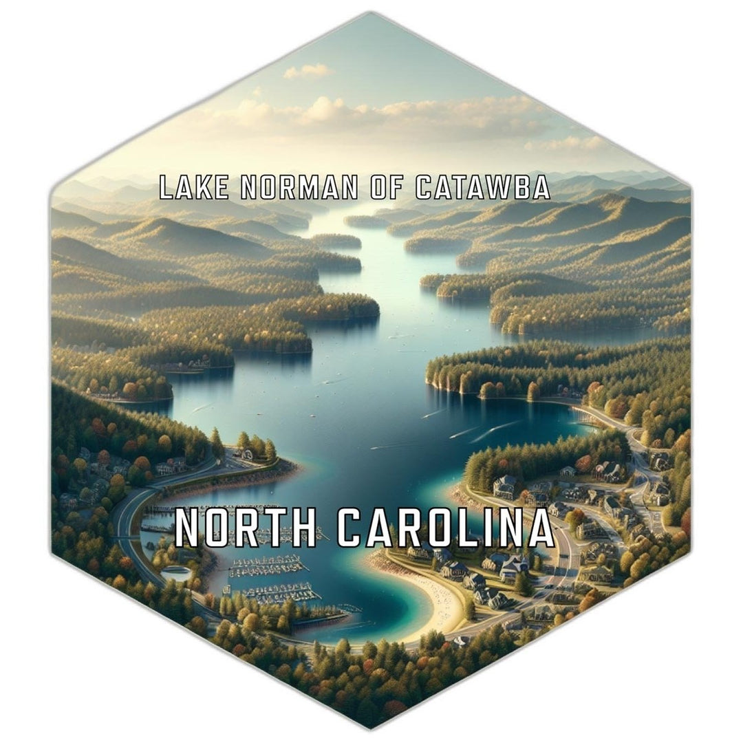 Lake Norman Of Catawba North Carolina Souvenir Travel Destination Die Cut Hexagon Fridge Magnet Image 1