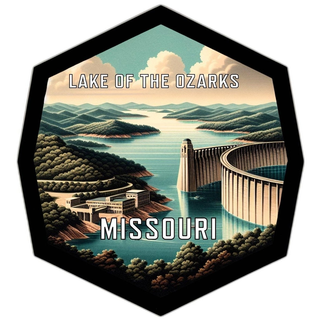 Lake Of The Ozarks Missouri Souvenir Travel Destination Die Cut Hexagon Fridge Magnet Image 1